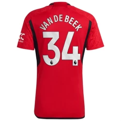 Maglia Calcio Manchester United Van De Beek #34 2023-24 Prima Uomo