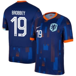 Maglia Calcio Olanda Brobbey #19 Europei 2024 Trasferta Uomo