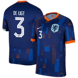 Maglia Calcio Olanda De Ligt #3 Europei 2024 Trasferta Uomo