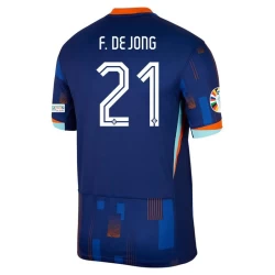 Maglia Calcio Olanda Frenkie de Jong #21 Europei 2024 Trasferta Uomo