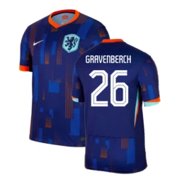 Maglia Calcio Olanda Gravenberch #26 Europei 2024 Trasferta Uomo