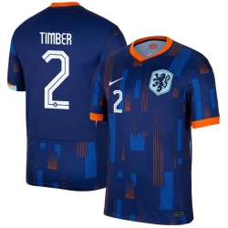 Maglia Calcio Olanda Timber #2 Europei 2024 Trasferta Uomo