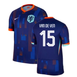 Maglia Calcio Olanda Van De Ven #15 Europei 2024 Trasferta Uomo