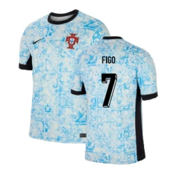 Maglia Calcio Portogallo Figo #7 Europei 2024 Trasferta Uomo