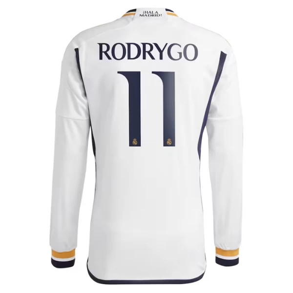 Maglia Calcio Real Madrid Rodrygo #11 2023-24 Prima Uomo Manica Lunga