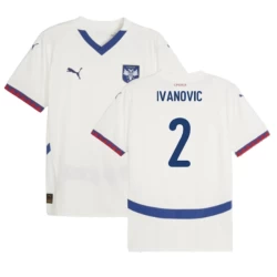 Maglia Calcio Serbia Ivanovic #2 Europei 2024 Trasferta Uomo