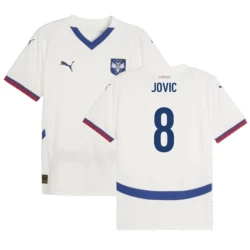 Maglia Calcio Serbia Jovic #8 Europei 2024 Trasferta Uomo