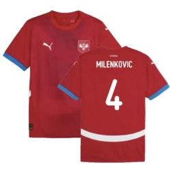 Maglia Calcio Serbia Milenkovic #4 Europei 2024 Prima Uomo