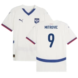 Maglia Calcio Serbia Mitrovic #9 Europei 2024 Trasferta Uomo