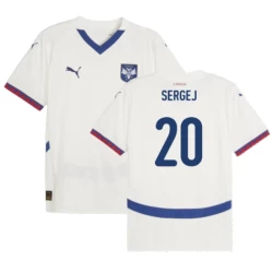 Maglia Calcio Serbia Sergej #20 Europei 2024 Trasferta Uomo