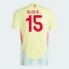 Maglia Calcio Spagna Alex B. #15 Europei 2024 Trasferta Uomo