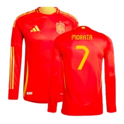 Maglia Calcio Spagna Alvaro Morata #7 Europei 2024 Prima Uomo Manica Lunga