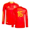 Maglia Calcio Spagna Rodrigo #16 Europei 2024 Prima Uomo Manica Lunga