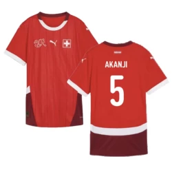 Maglia Calcio Svizzera Akanji #5 Europei 2024 Prima Uomo