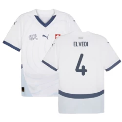 Maglia Calcio Svizzera Elvedi #4 Europei 2024 Trasferta Uomo