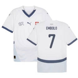 Maglia Calcio Svizzera Embolo #7 Europei 2024 Trasferta Uomo