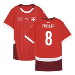 Maglia Calcio Svizzera Freuler #8 Europei 2024 Prima Uomo