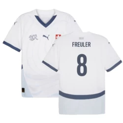 Maglia Calcio Svizzera Freuler #8 Europei 2024 Trasferta Uomo