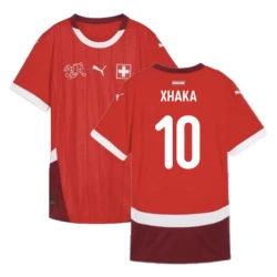 Maglia Calcio Svizzera Granit Xhaka #10 Europei 2024 Prima Uomo
