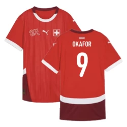 Maglia Calcio Svizzera Okafor #9 Europei 2024 Prima Uomo