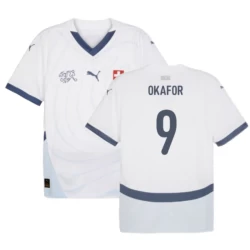 Maglia Calcio Svizzera Okafor #9 Europei 2024 Trasferta Uomo