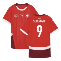 Maglia Calcio Svizzera Seferovic #9 Europei 2024 Prima Uomo