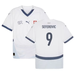 Maglia Calcio Svizzera Seferovic #9 Europei 2024 Trasferta Uomo