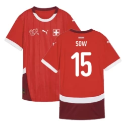 Maglia Calcio Svizzera Sow #15 Europei 2024 Prima Uomo