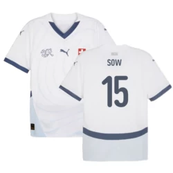 Maglia Calcio Svizzera Sow #15 Europei 2024 Trasferta Uomo