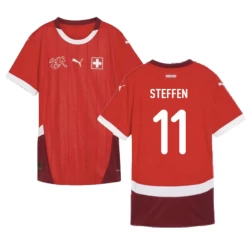 Maglia Calcio Svizzera Steffen #11 Europei 2024 Prima Uomo