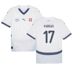 Maglia Calcio Svizzera Vargas #17 Europei 2024 Trasferta Uomo