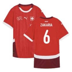 Maglia Calcio Svizzera Zakaria #6 Europei 2024 Prima Uomo