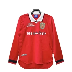 Maglia Manchester United Retro 1999-00 Prima Uomo Manica Lunga